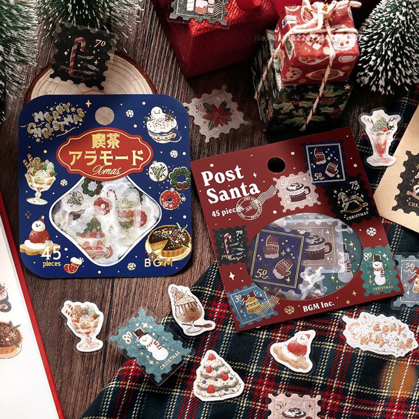 BGM Christmas Gold Foiled Flake Seal Stickers 2024 Limited Edition - Post Office Letter To Santa