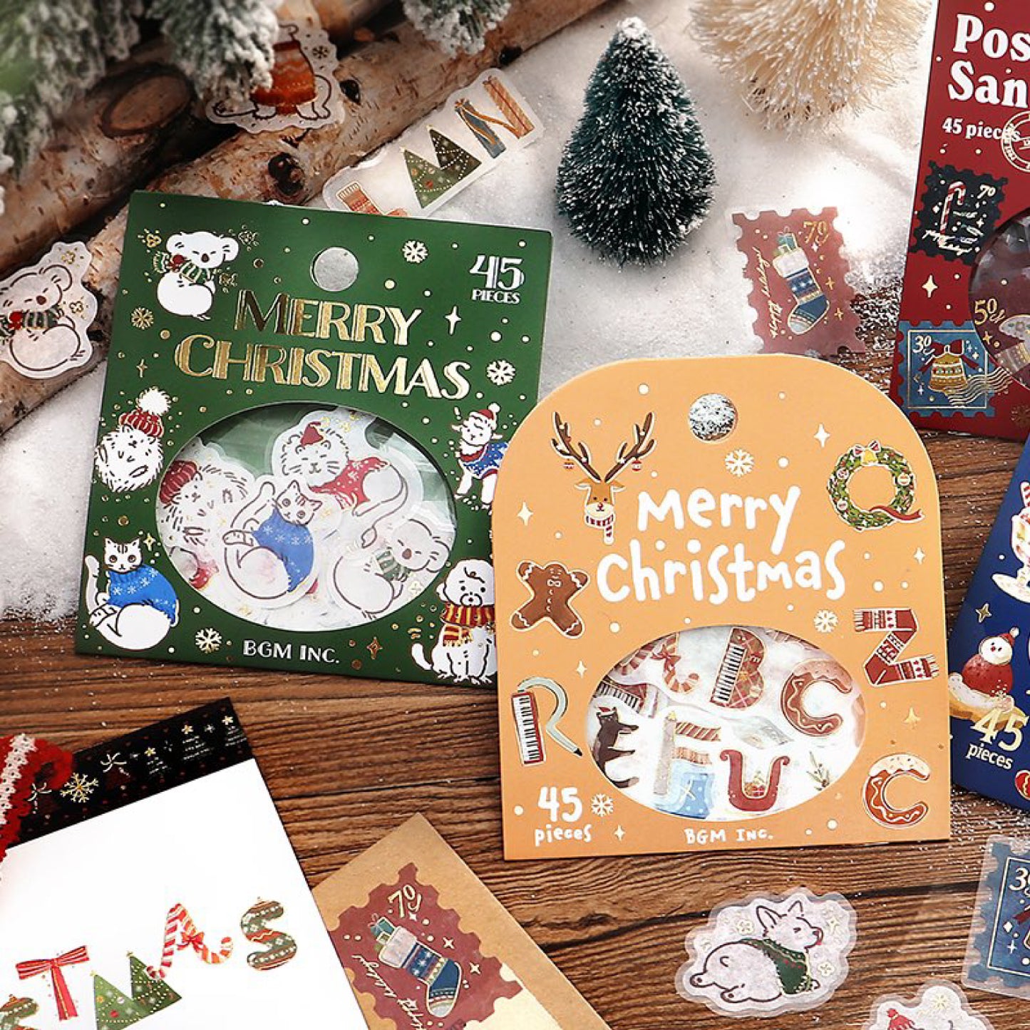 BGM Christmas Gold Foiled Flake Seal Stickers 2024 Limited Edition - Post Office Letter To Santa