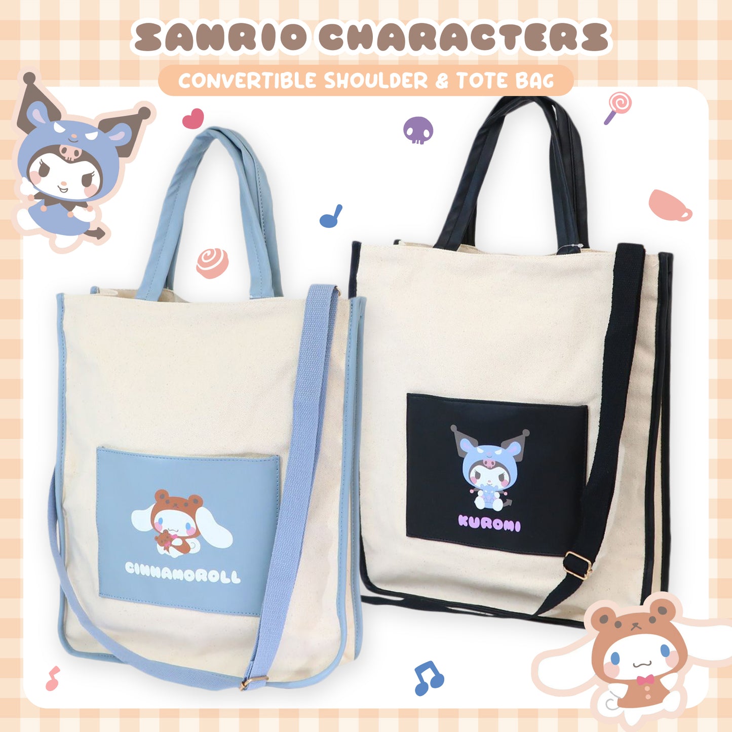 Sanrio Convertible Shoulder & Tote Bag - Cinnamoroll
