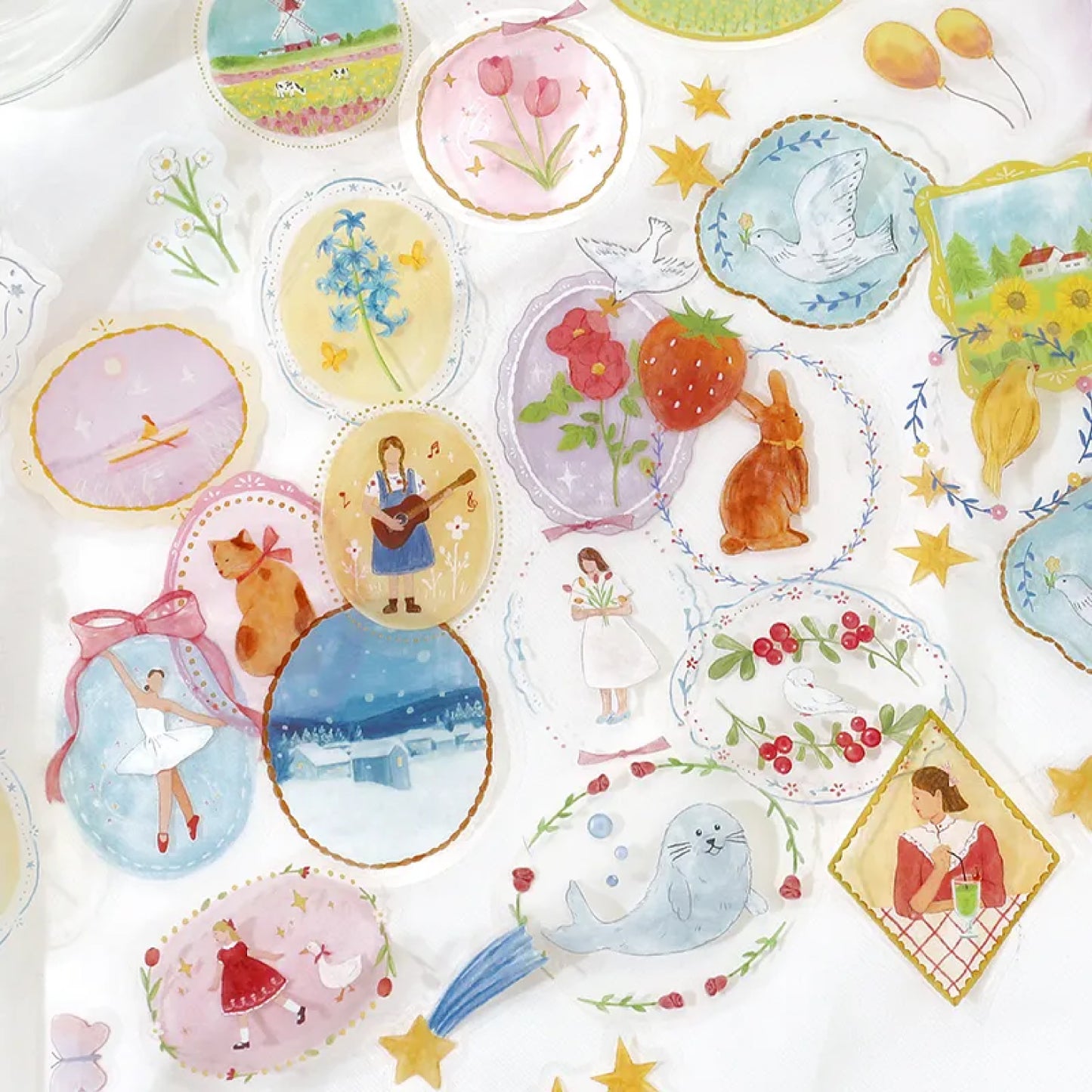 BGM Girl's Brooch Clear Seal Flake Stickers - Animal