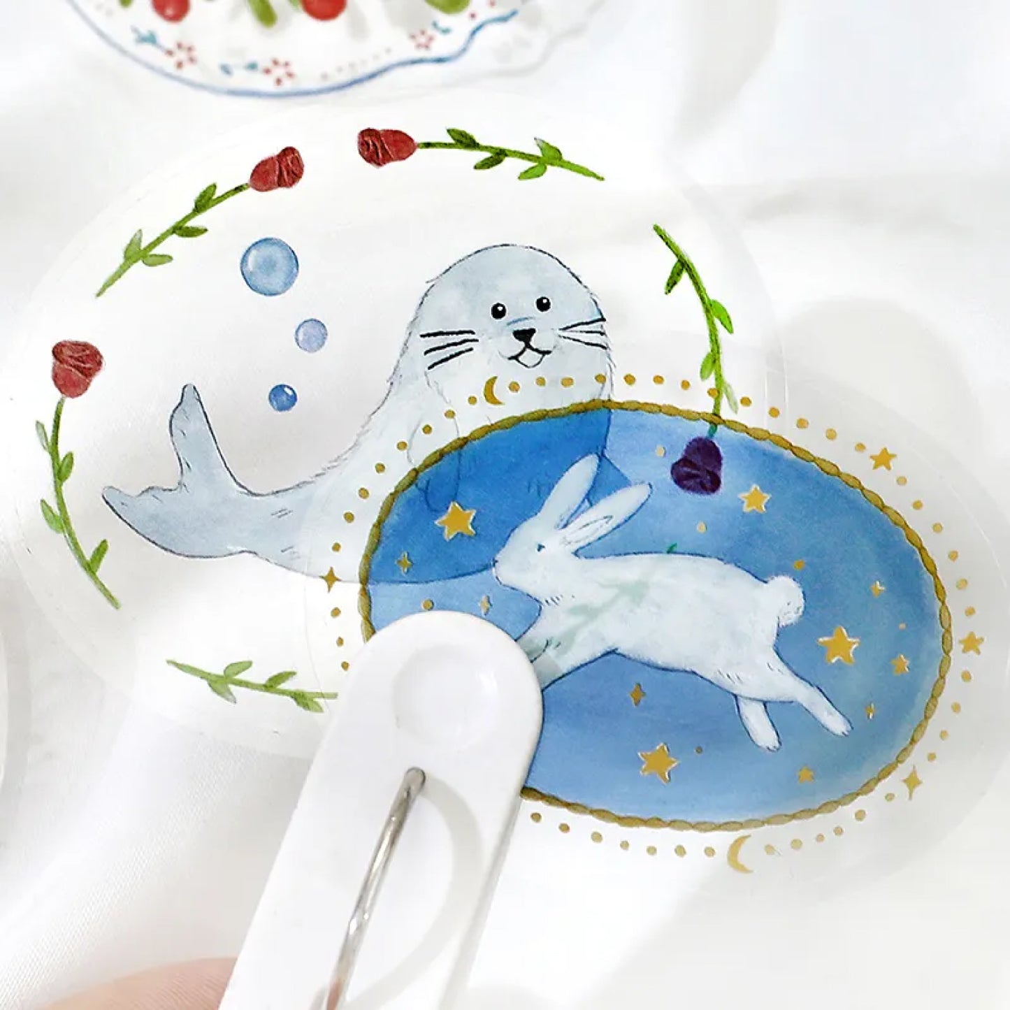 BGM Girl's Brooch Clear Seal Flake Stickers - Animal