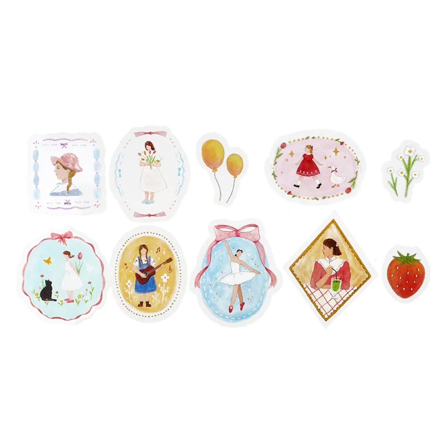 BGM Girl's Brooch Clear Seal Flake Stickers - Girl