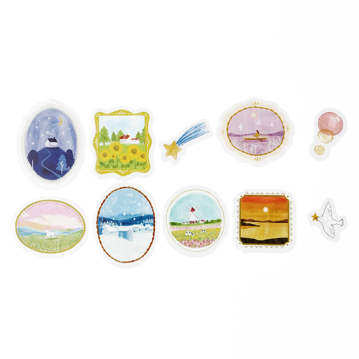 BGM Girl's Brooch Clear Seal Flake Stickers - Landscape