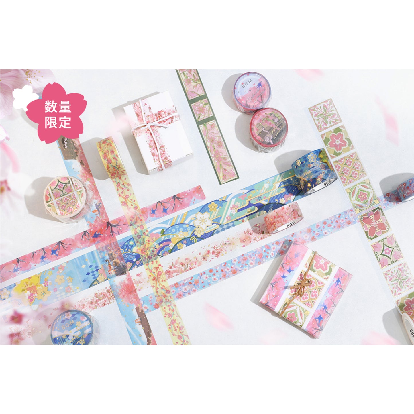 BGM Gold Foiled Sakura Washi Tape 2024 Limited Edition - Sakura Tile