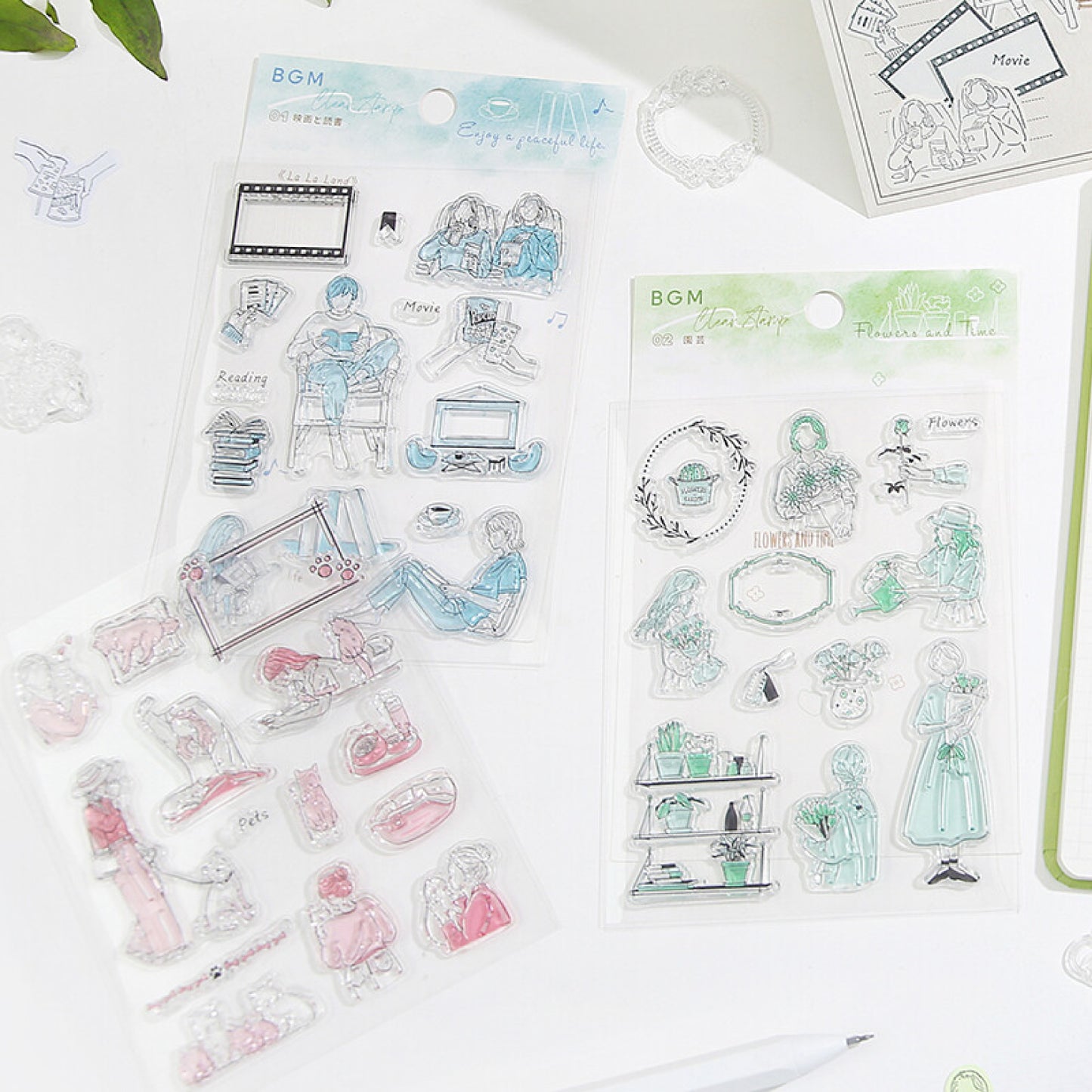 BGM Holiday Clear Stamps - Movie & Reading