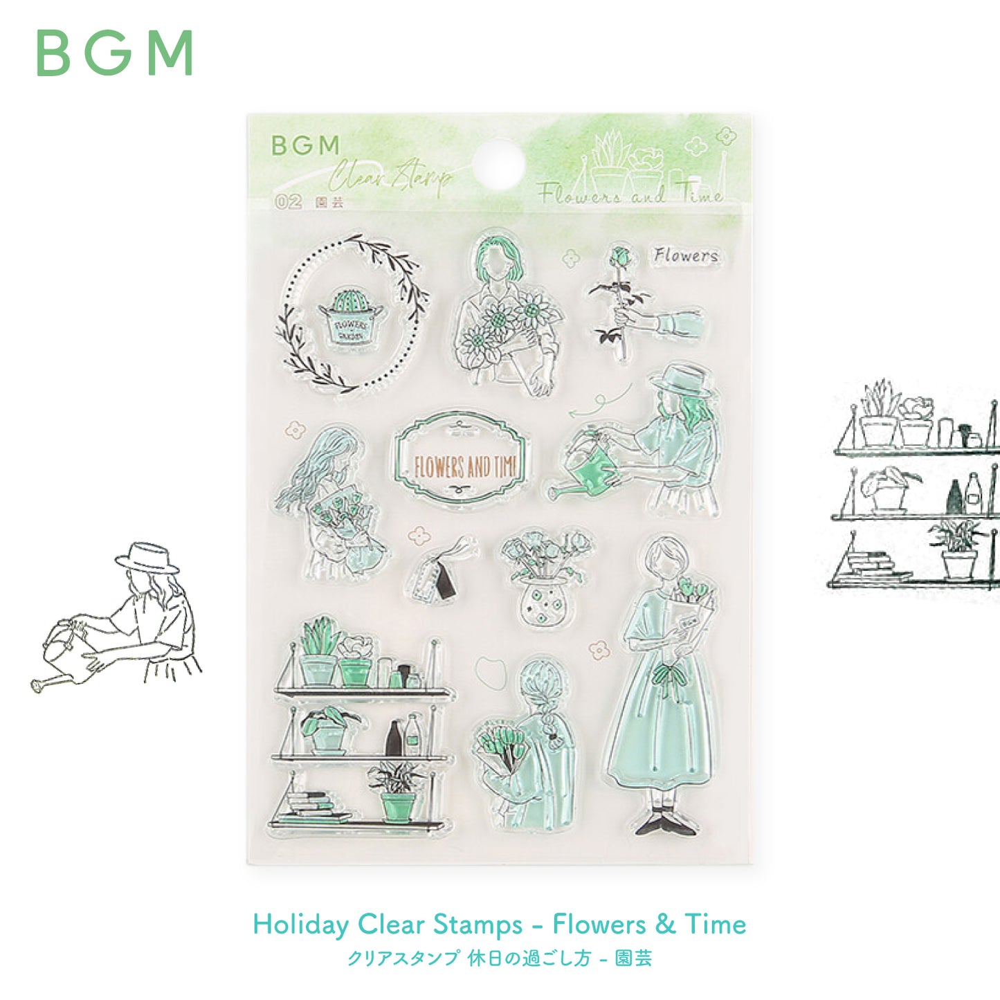 BGM Holiday Clear Stamps - Flowers & Time