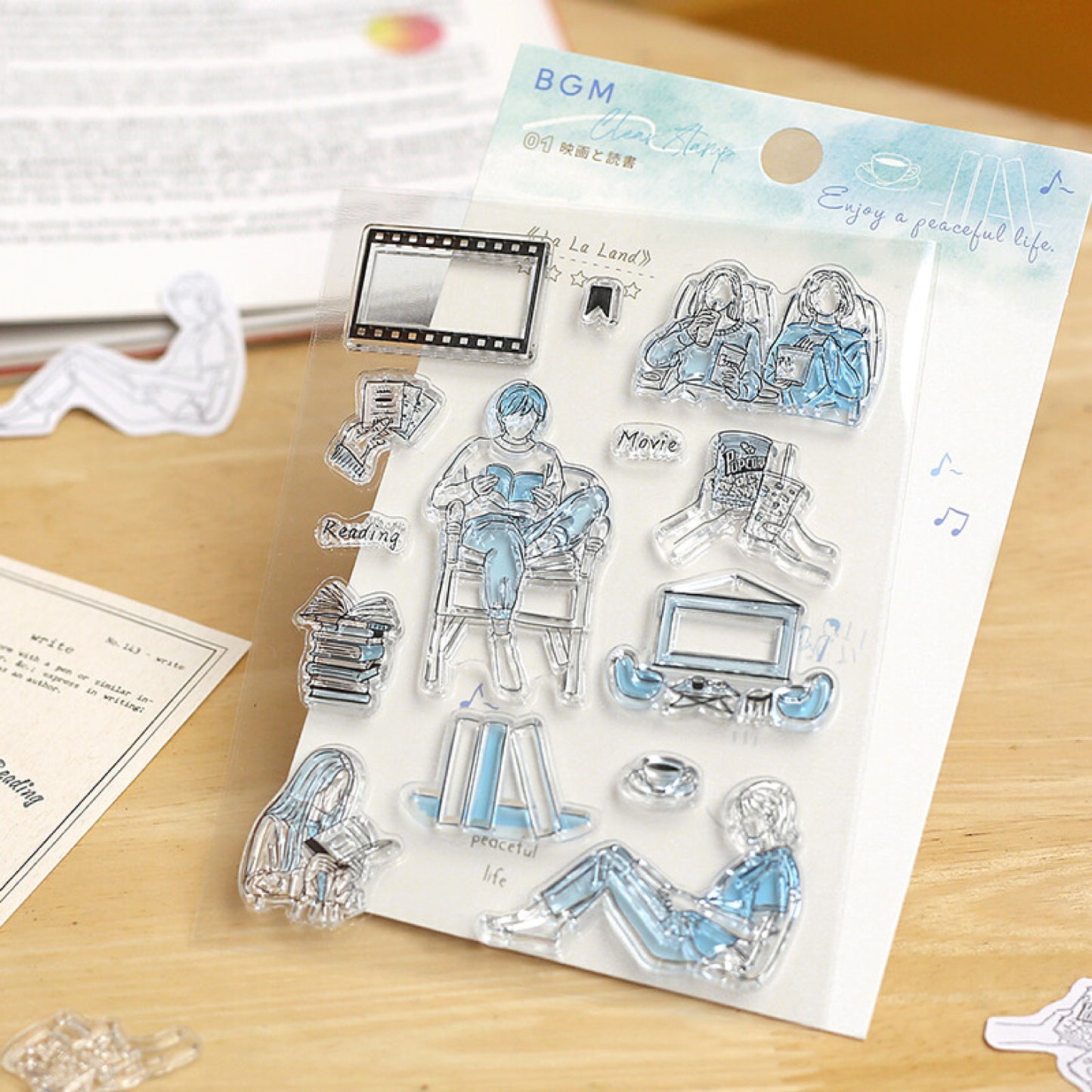 BGM Holiday Clear Stamps - Movie & Reading
