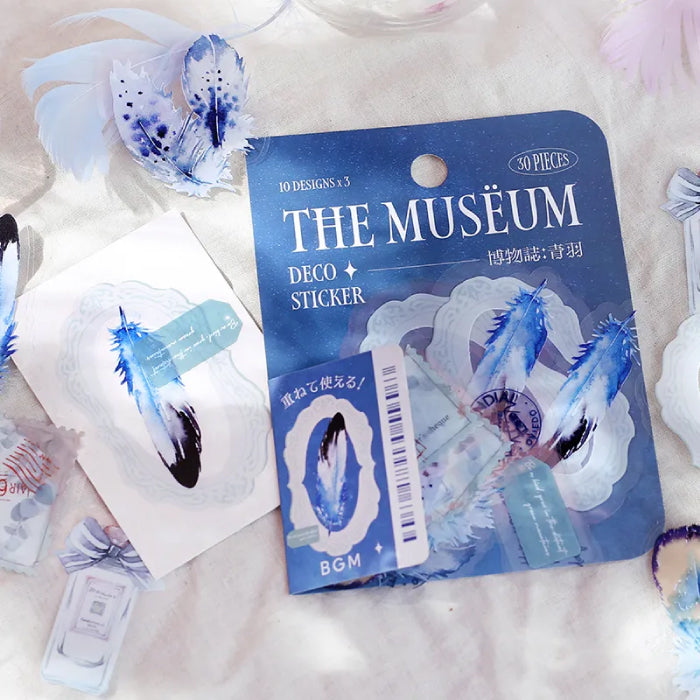 BGM Natural History The Museum Clear Flake Stickers - Aoba Feather