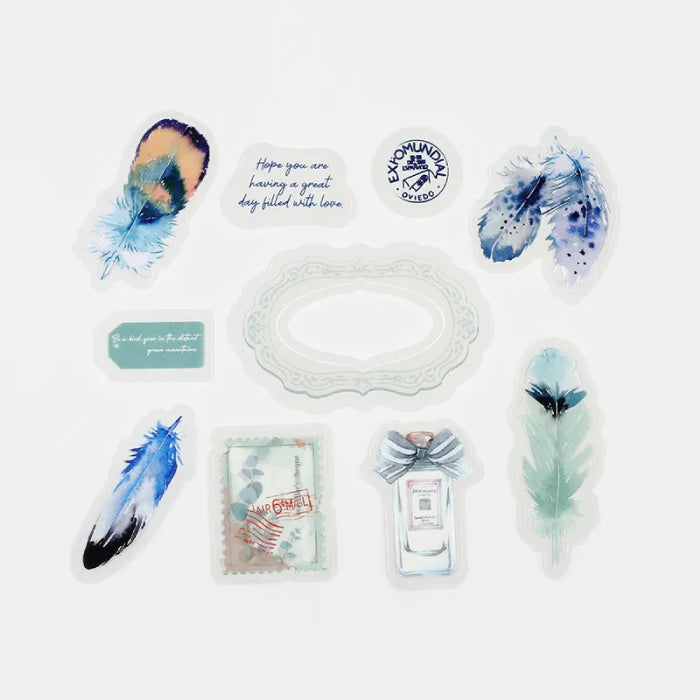 BGM Natural History The Museum Clear Flake Stickers - Aoba Feather