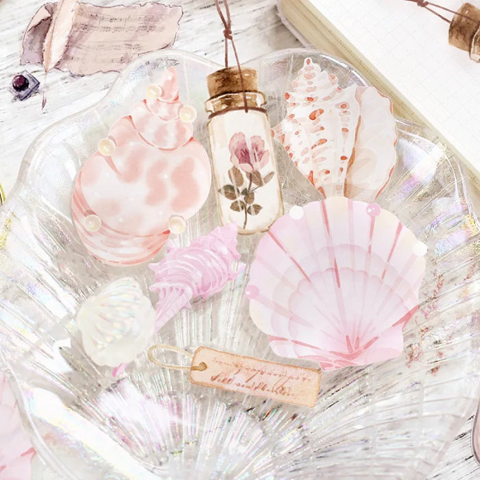 BGM Natural History The Museum Clear Flake Stickers - Cherry Blossom Shell