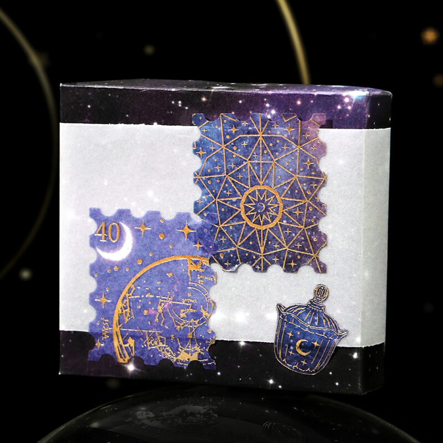 BGM Post Office Postage Stamp Gold Foiled Flake Seal Stickers - Shooting Star