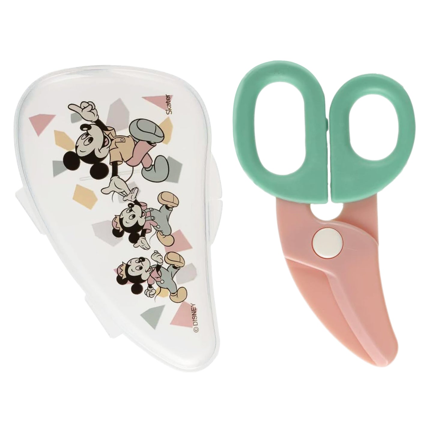 Skater Baby Food Scissors / Cutter BFC1 - Mickey & Friends Retro