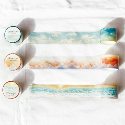 Mind Wave Clear Tape Sky & Sea 30mm×3m - Sunset Beach