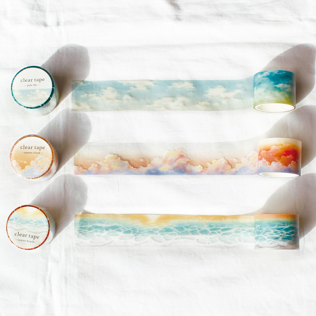 Mind Wave Clear Tape Sky & Sea 30mm×3m - Sunset Cloud