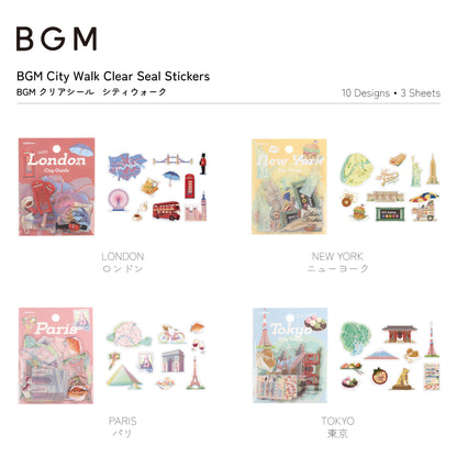 BGM City Walk Clear Seal Flake Stickers - Paris