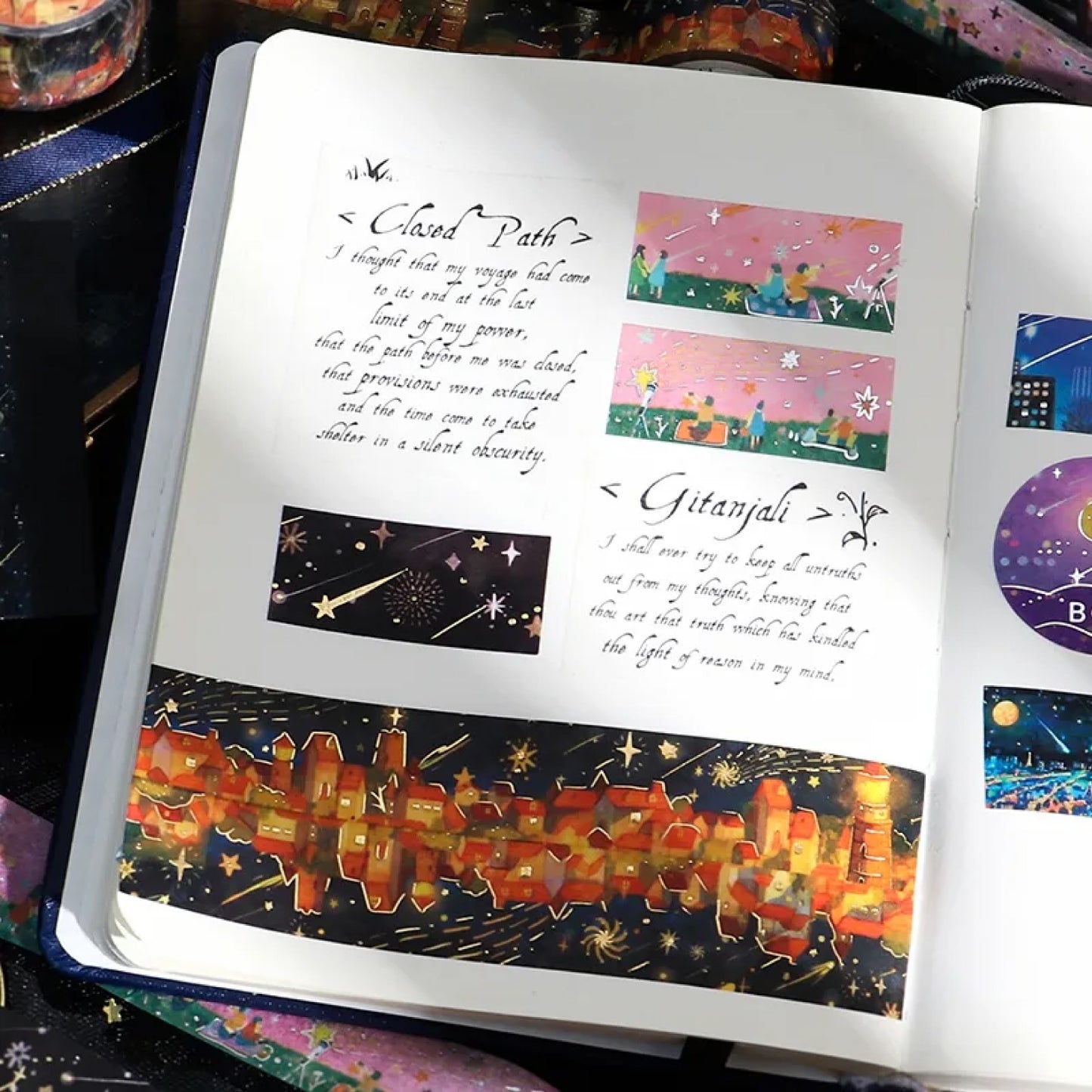 BGM LIFE Goldfoiled Night of Shooting Stars Washi Tape - Suku Star