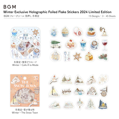 BGM Winter Exclusive Holographic Foiled Flake Stickers 2024 Limited Edition - The Snow Town