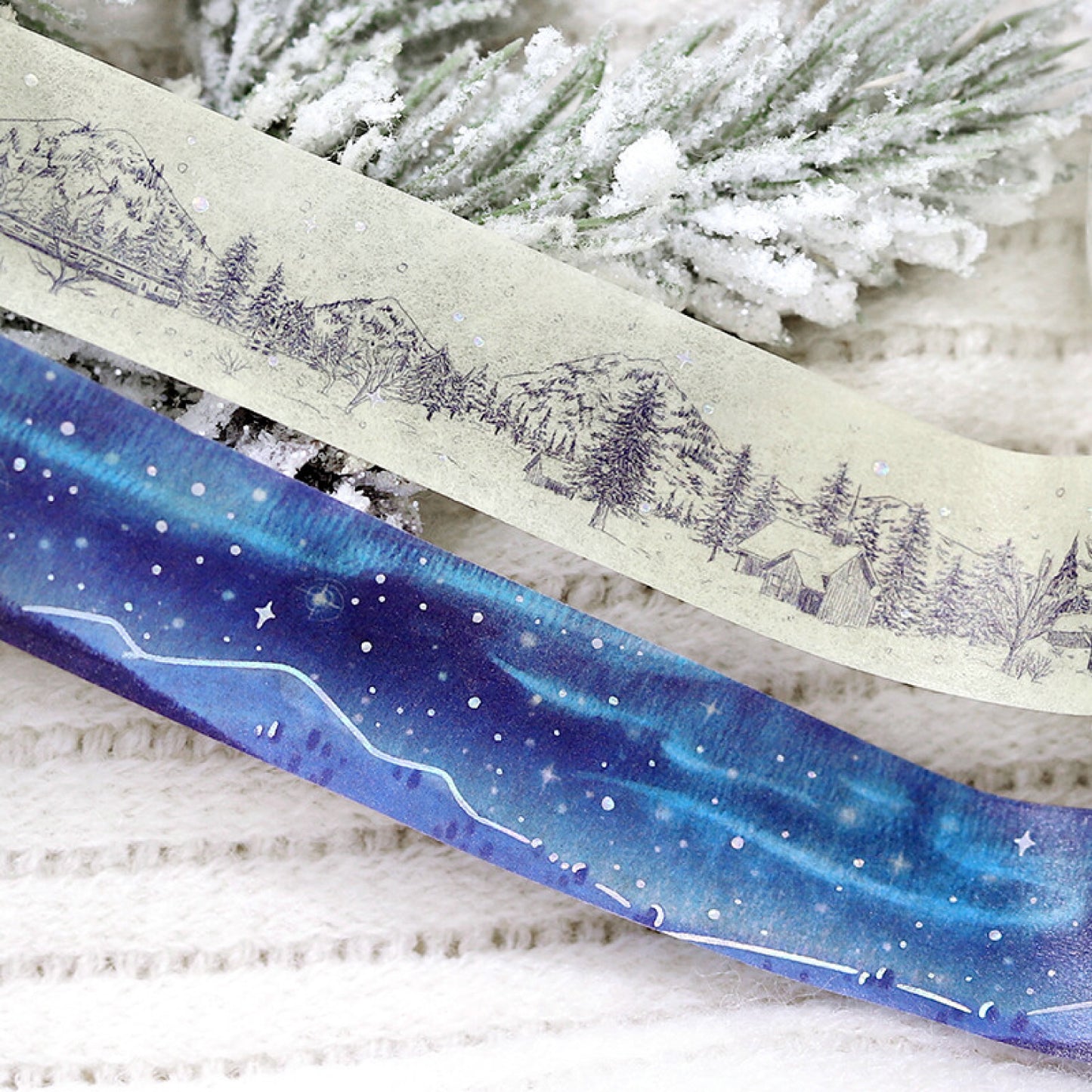 BGM Winter Exclusive Holographic Foiled Washi Tape 2024 Limited Edition 20mm - Aurora