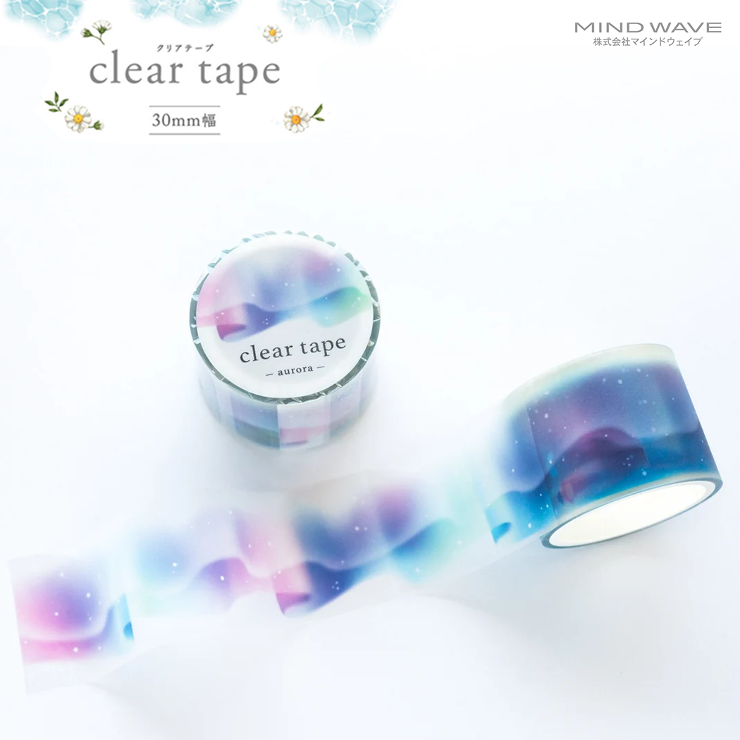 Mind Wave Clear Tape Sky & Sea 30mm×3m - Aurora