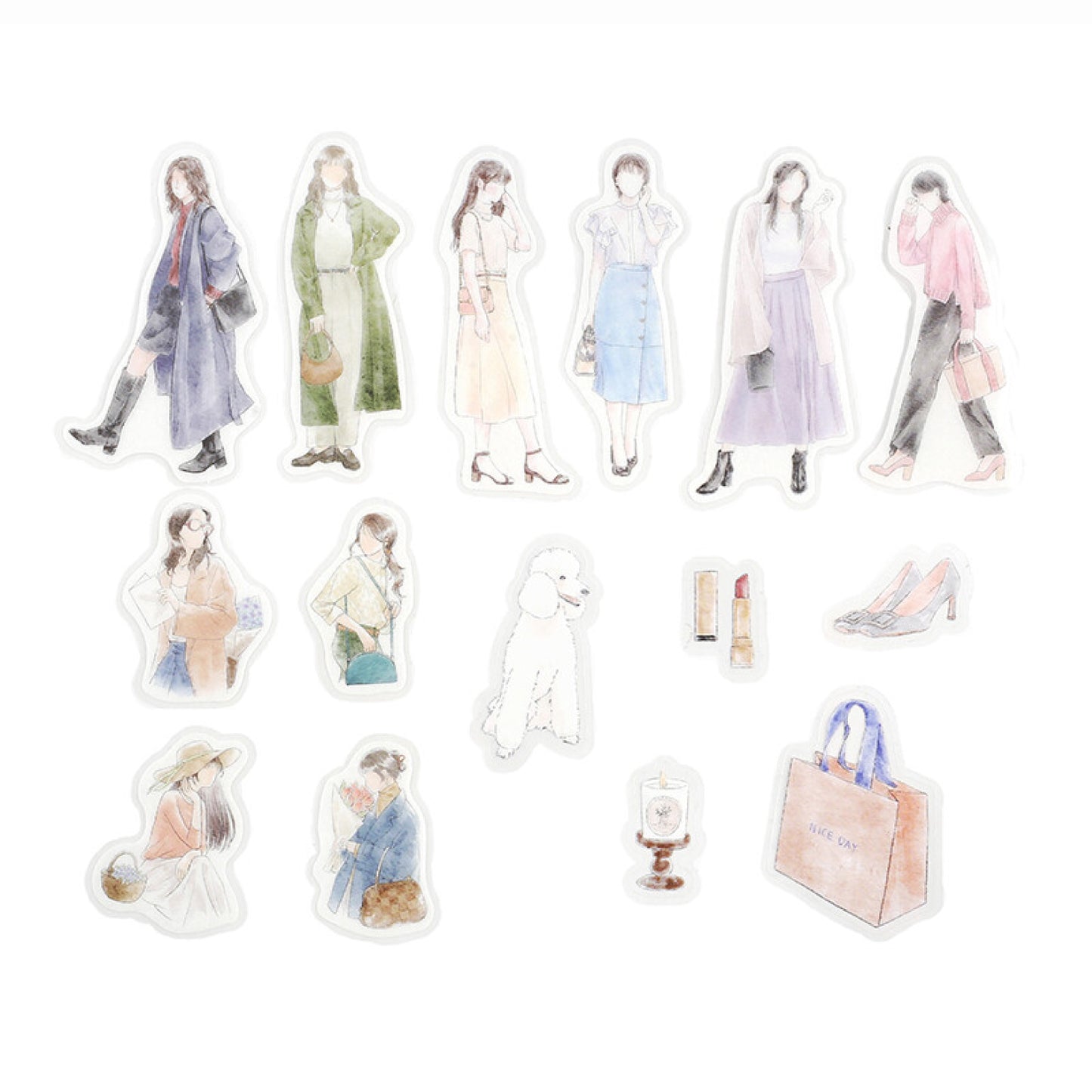 BGM Coordinate Cherie Fashion Figures Flake Stickers - Ginza