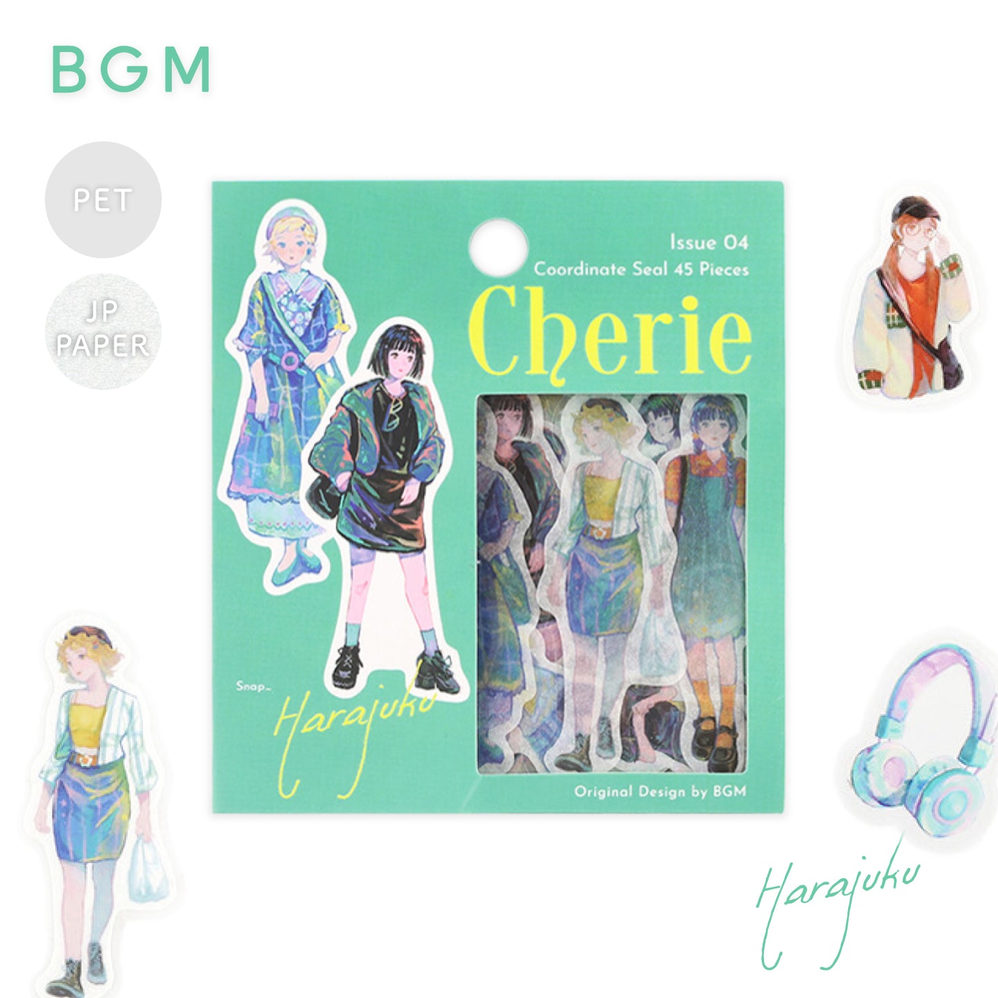 BGM Coordinate Cherie Fashion Figures Flake Stickers - Harajuku