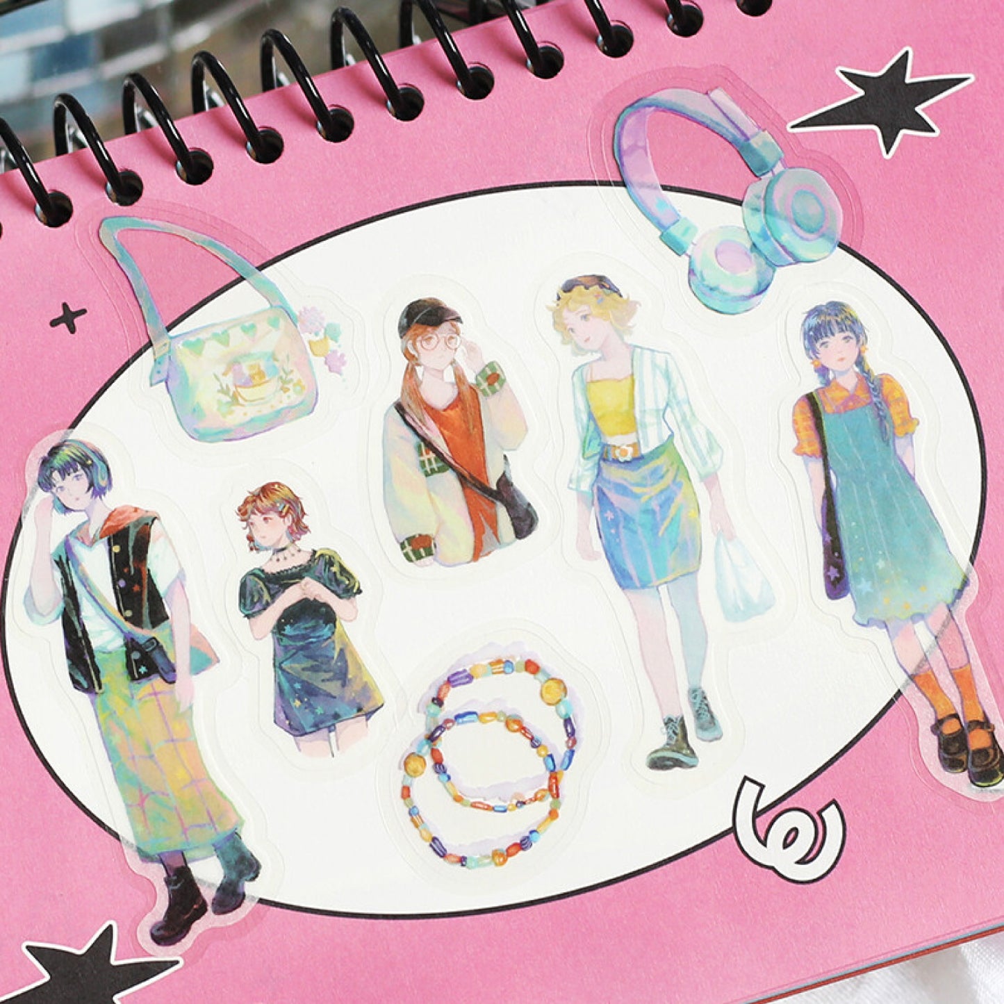 BGM Coordinate Cherie Fashion Figures Flake Stickers - Harajuku