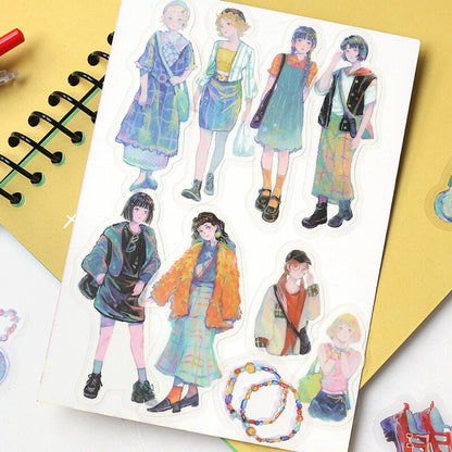 BGM Coordinate Cherie Fashion Figures Flake Stickers - Harajuku