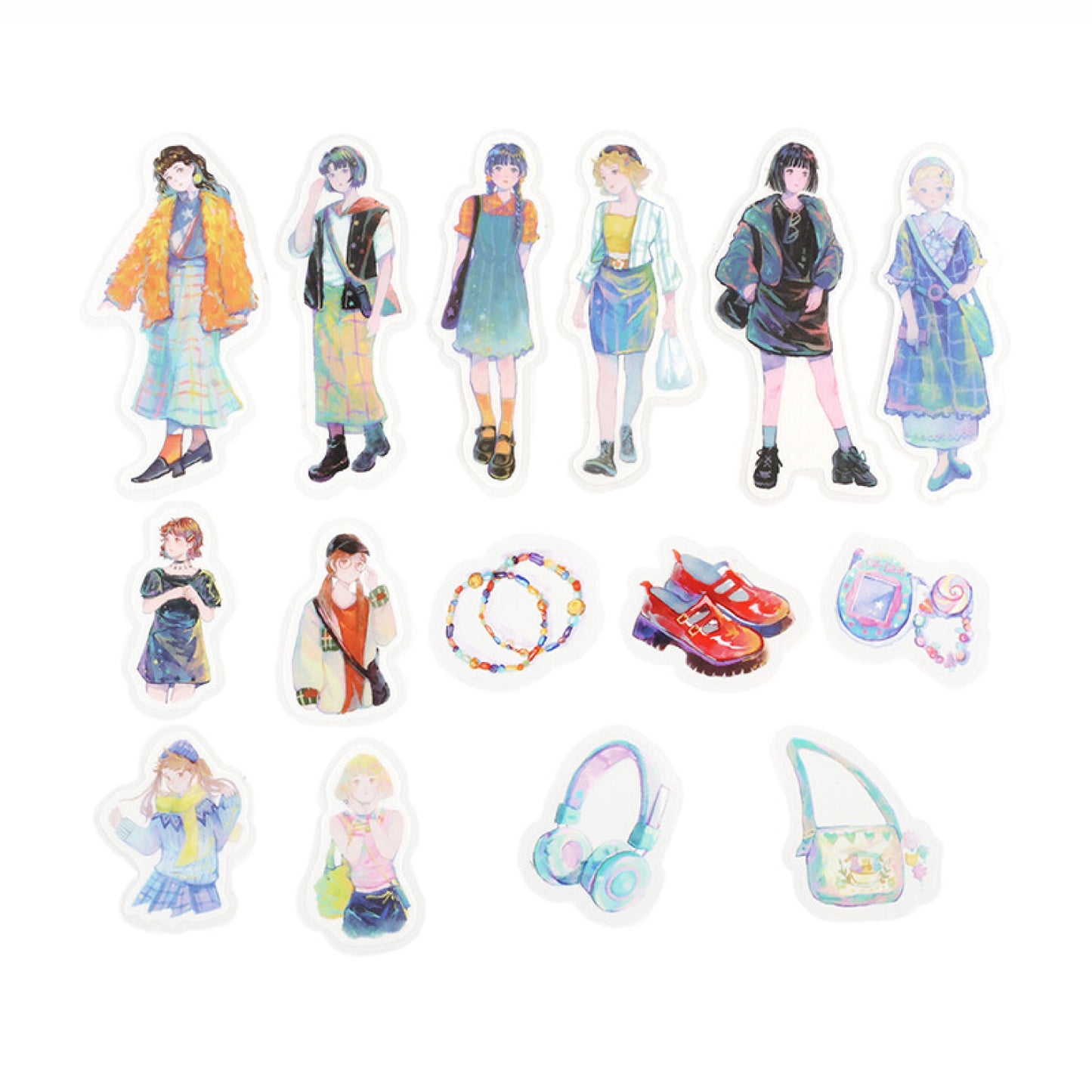 BGM Coordinate Cherie Fashion Figures Flake Stickers - Harajuku