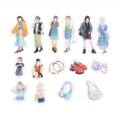 BGM Coordinate Cherie Fashion Figures Flake Stickers - Harajuku