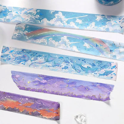 BGM Double Foiled Sky Picture Book Washi Tape - Asa Yaki