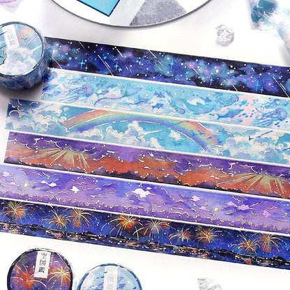BGM Double Foiled Sky Picture Book Washi Tape - Asa Yaki