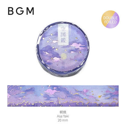 BGM Double Foiled Sky Picture Book Washi Tape - Asa Yaki