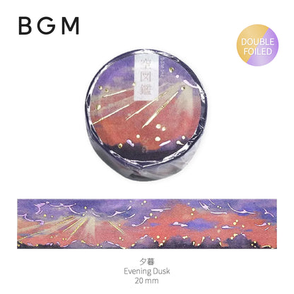 BGM Double Foiled Sky Picture Book Washi Tape - Evening Dusk