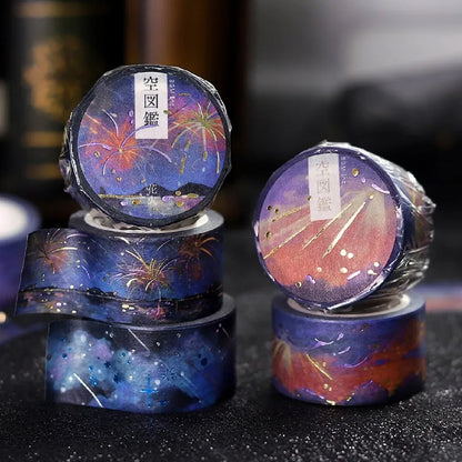BGM Double Foiled Sky Picture Book Washi Tape - Evening Dusk