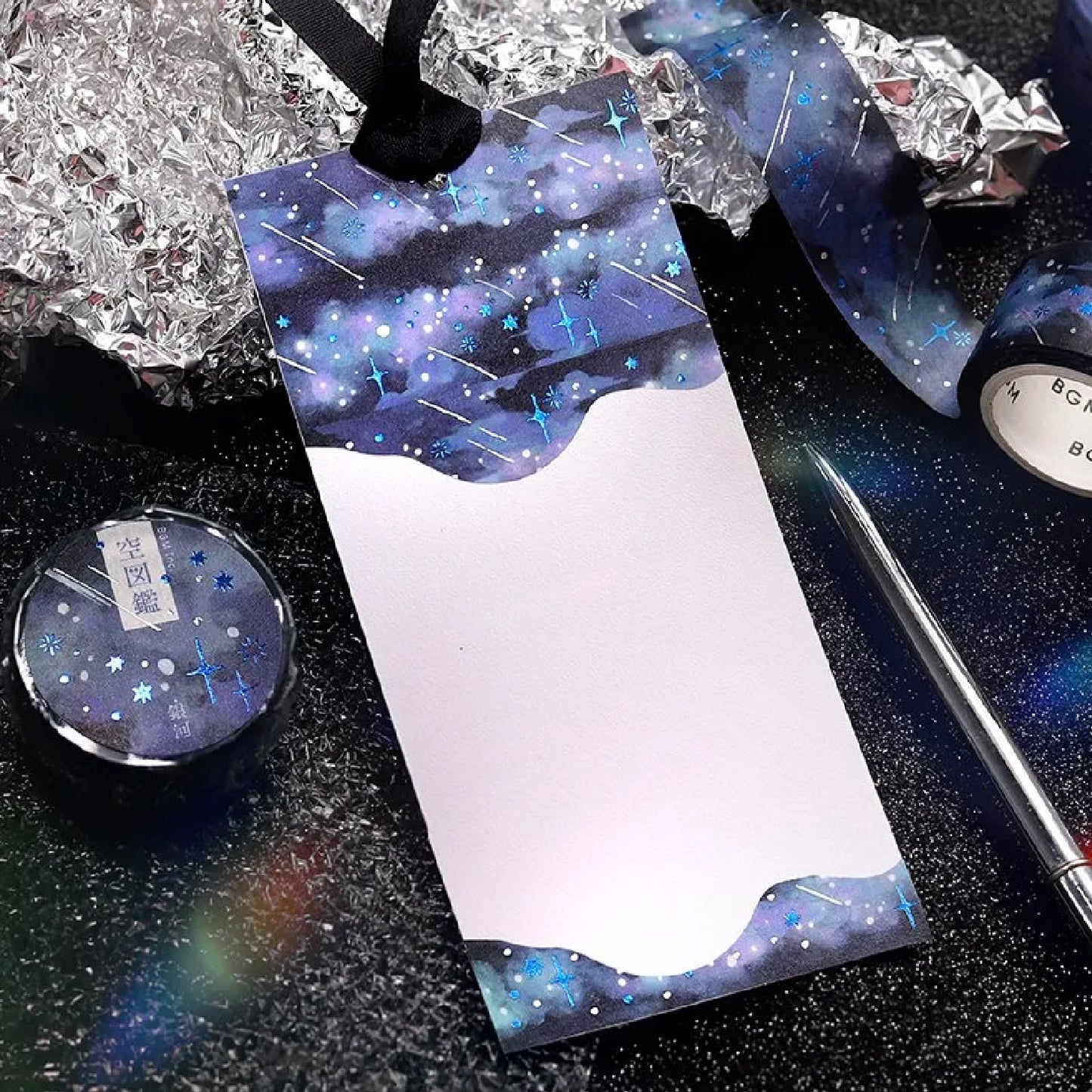 BGM Double Foiled Sky Picture Book Washi Tape - Galaxy