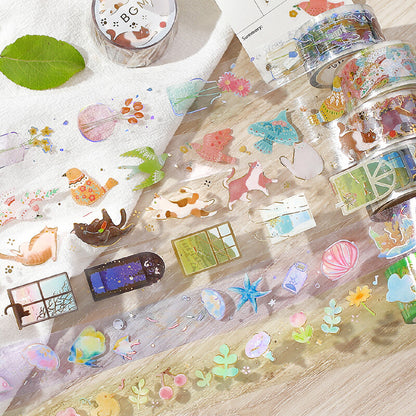 BGM Foiled LIFE Clear Tape - Bird Embroidery