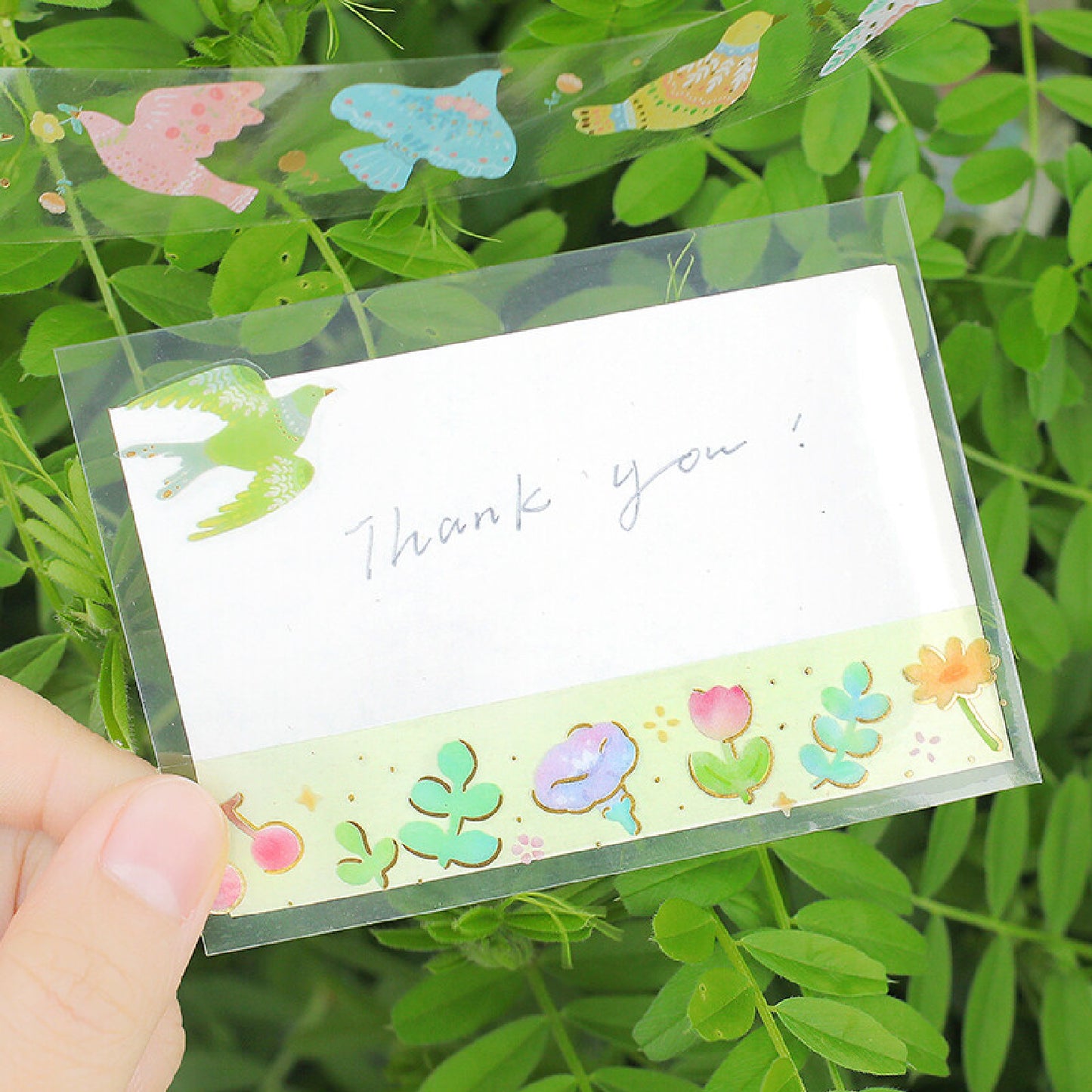 BGM Foiled LIFE Clear Tape - Bird Embroidery