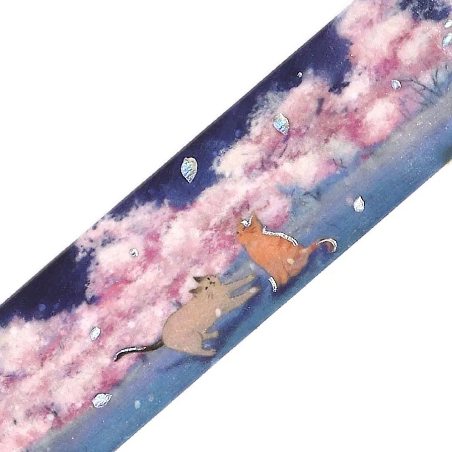 BGM Foiled Sakura Washi Tape 2026 Limited Edition - Night Blossoms & Cat