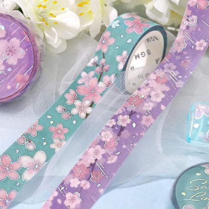 BGM Foiled Sakura Washi Tape 2026 Limited Edition - Sakura in the Rain