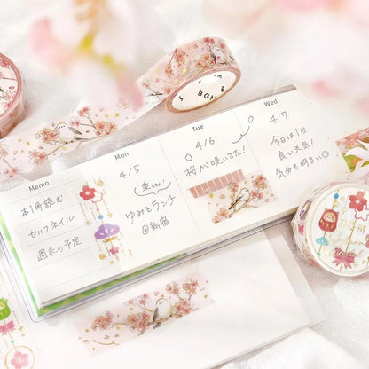 BGM Foiled Sakura Washi Tape 2026 Limited Edition - Sakura & Shima Enaga
