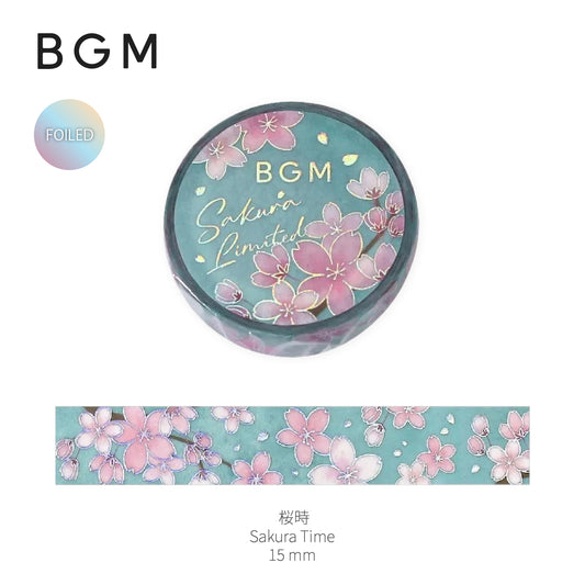 BGM Foiled Sakura Washi Tape 2026 Limited Edition - Sakura Time