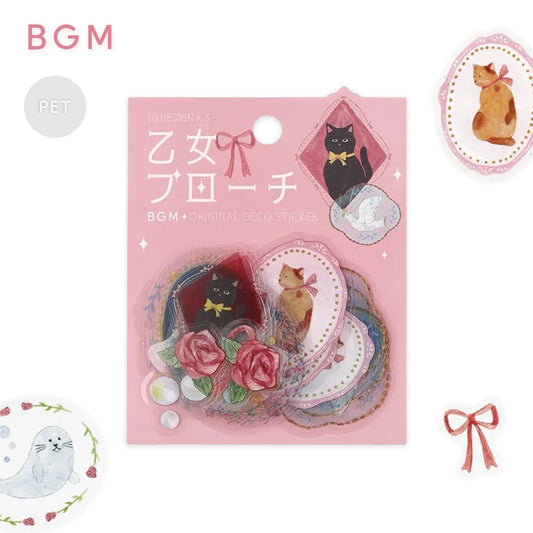 BGM Girl's Brooch Clear Seal Flake Stickers - Animal