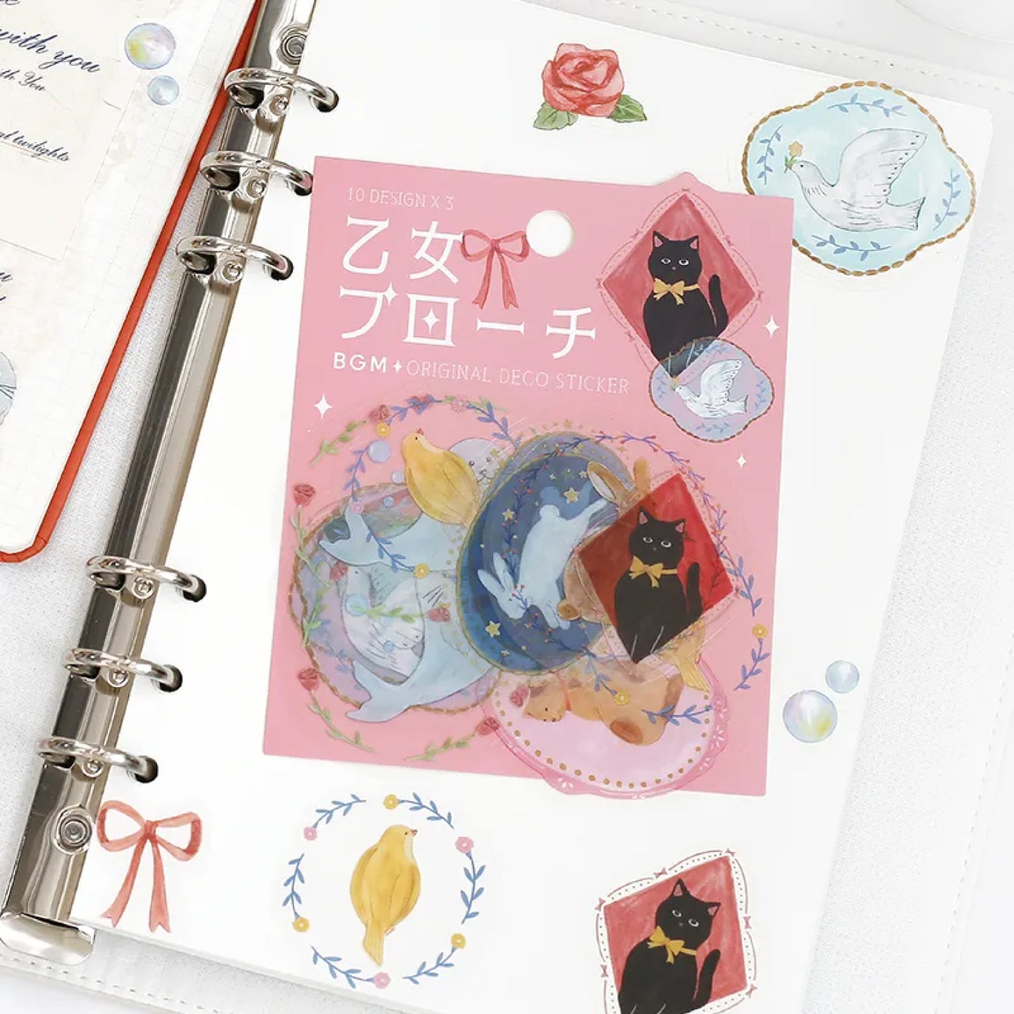 BGM Girl's Brooch Clear Seal Flake Stickers - Animal