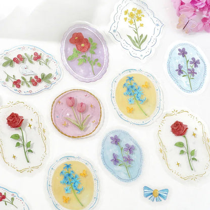 BGM Girl's Brooch Clear Seal Flake Stickers - Flower