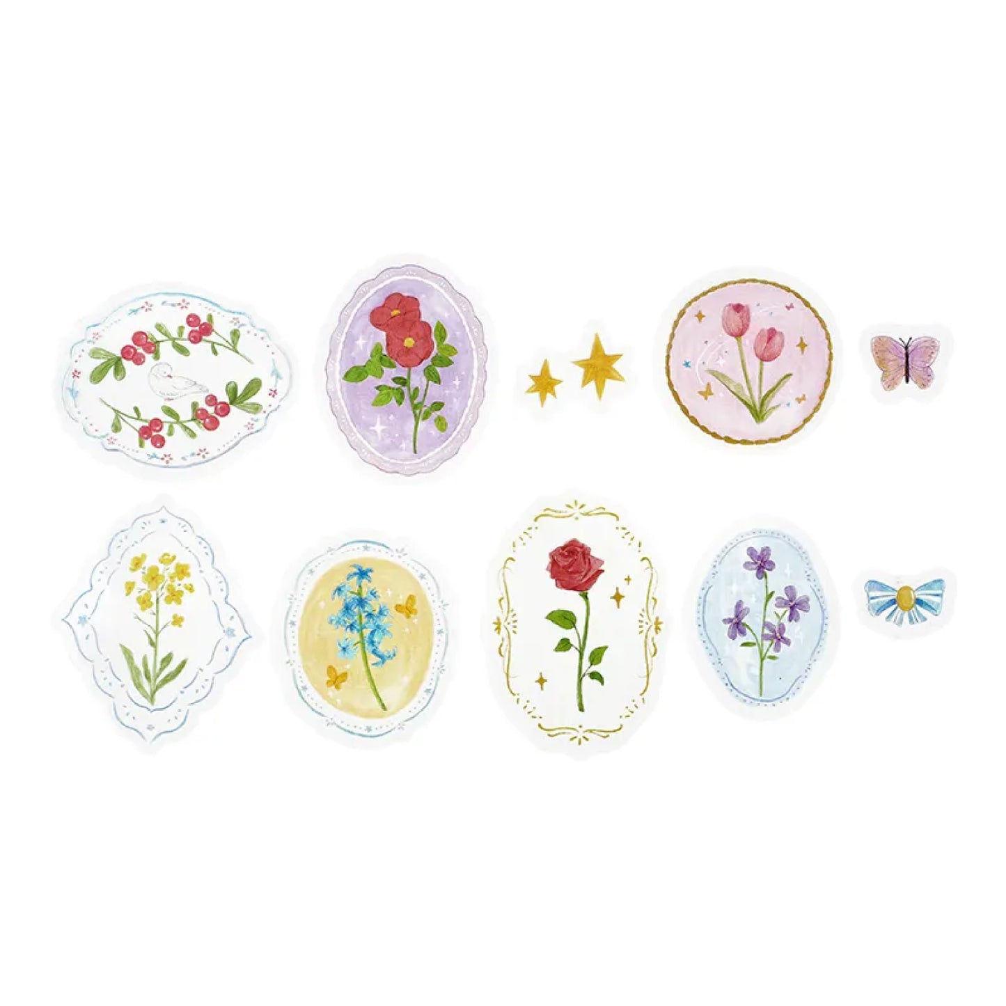 BGM Girl's Brooch Clear Seal Flake Stickers - Flower