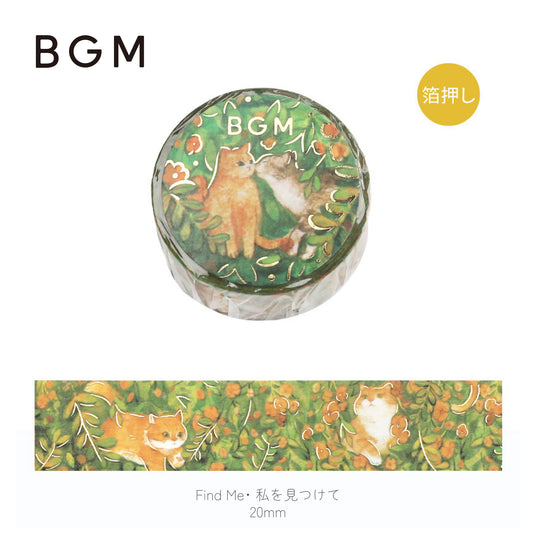 BGM Goldfoiled Flower & Cat Washi Tape - Find Me