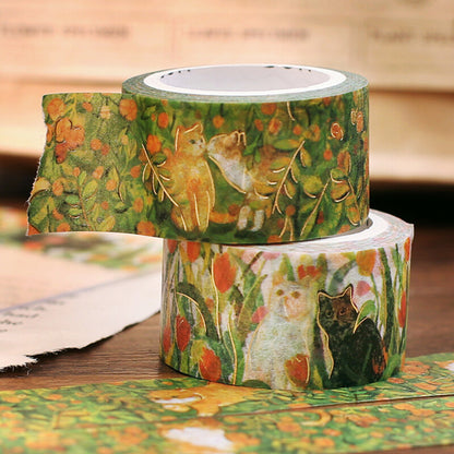 BGM Goldfoiled Flower & Cat Washi Tape - Find Me