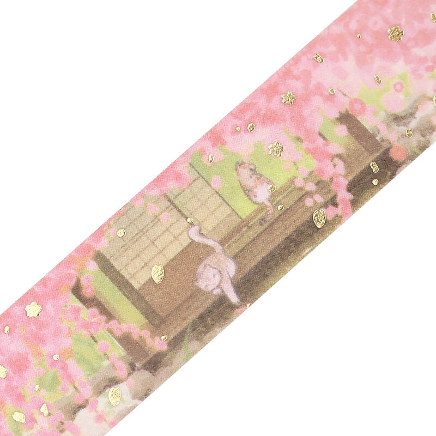 BGM Goldfoiled Sakura Washi Tape 2024 Limited Edition - Cat in The Hallway