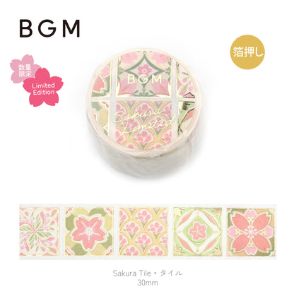 BGM Goldfoiled Sakura Washi Tape 2024 Limited Edition - Sakura Tile