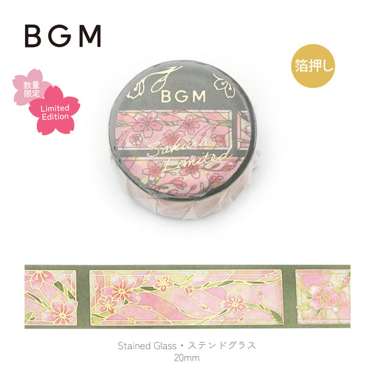 BGM Goldfoiled Sakura Washi Tape 2024 Limited Edition - Stained Glass